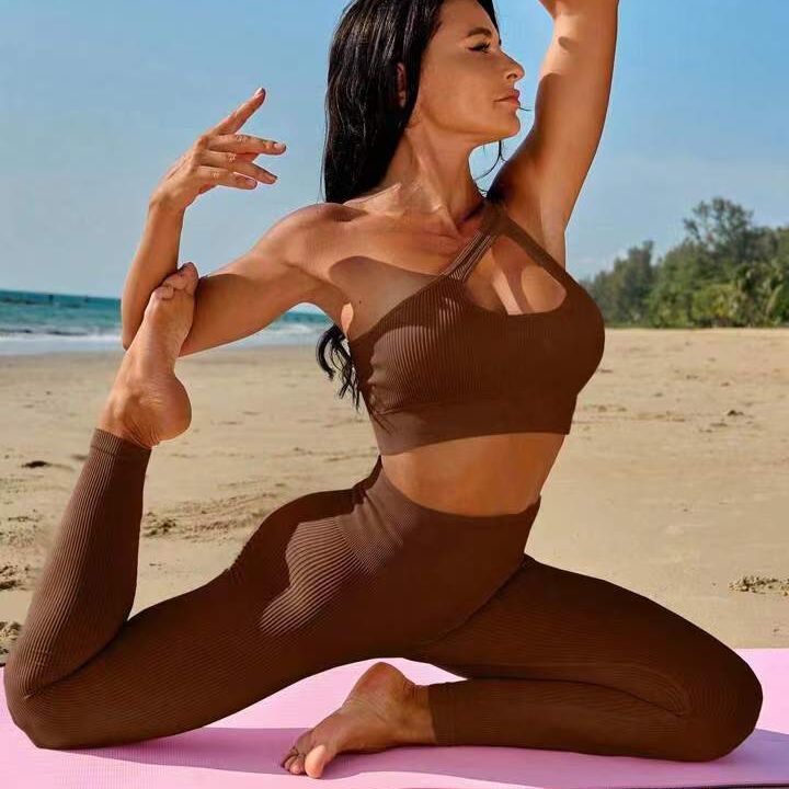 Thread Seamless Yoga Clothes Bra Set Women