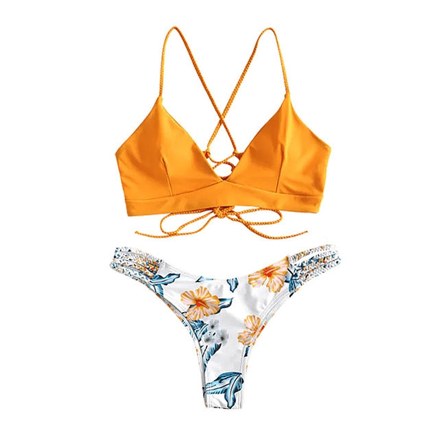 Ladies Swimwear Bikini Printed Swimsuit Thong