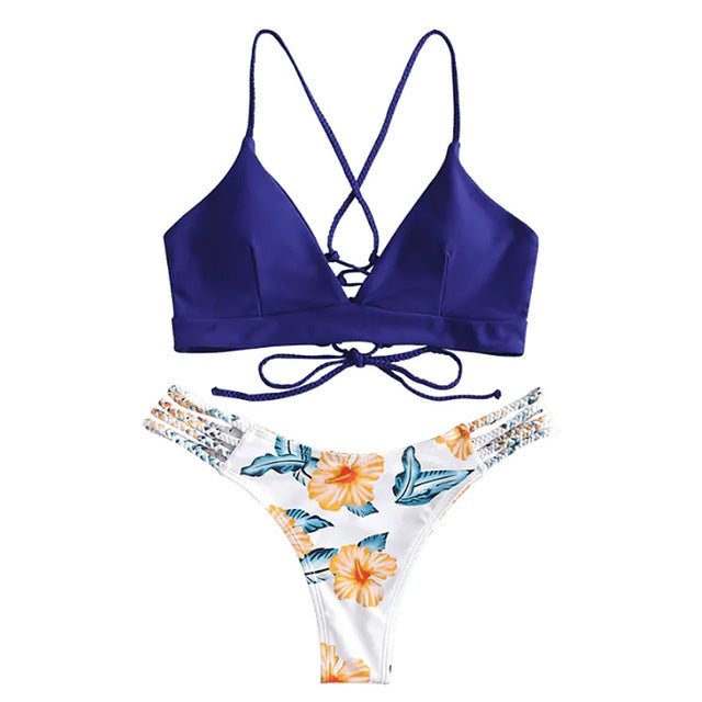 Ladies Swimwear Bikini Printed Swimsuit Thong