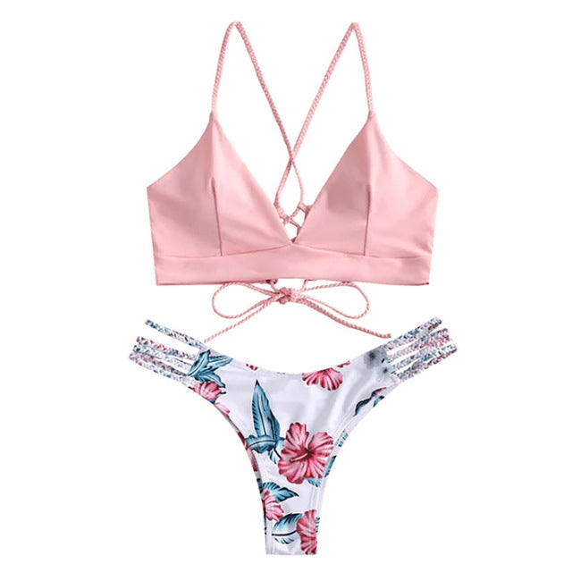 Ladies Swimwear Bikini Printed Swimsuit Thong
