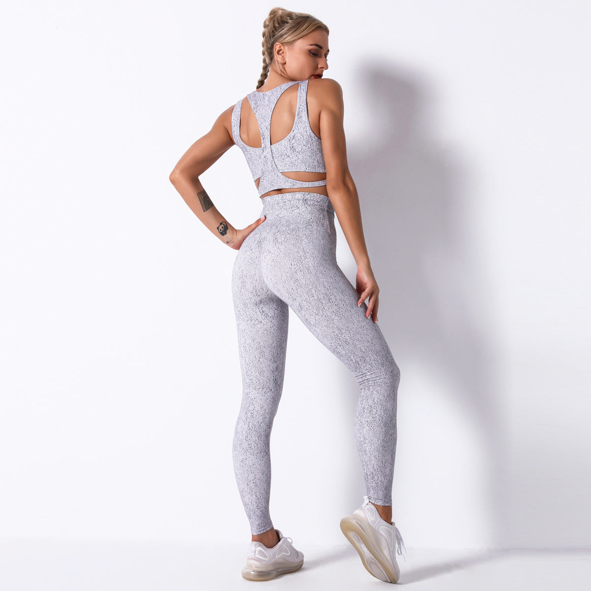New fashion Women Sexy Buttock Print Yoga Suit