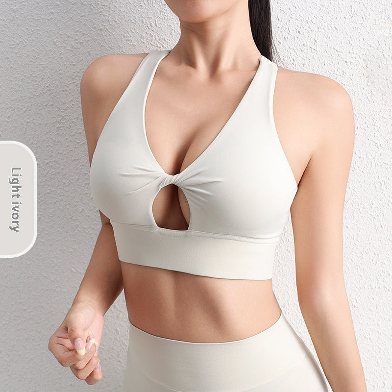 Hollow Back Shaping Shockproof Push-up Yoga Vest Sports Workout Bra