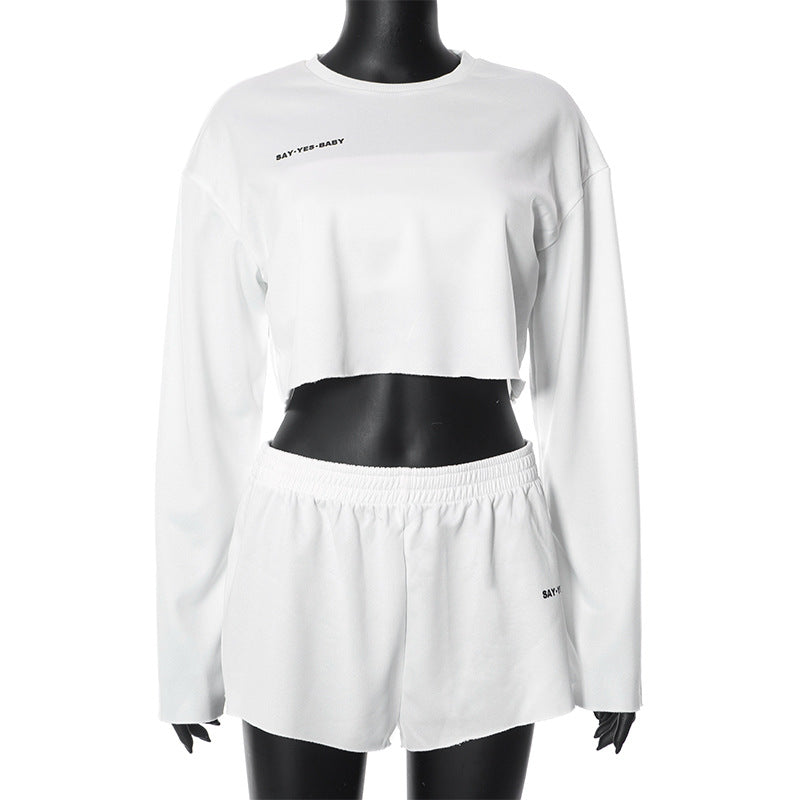 Women's Clothing Long Sleeve Pullover Top Short Chic