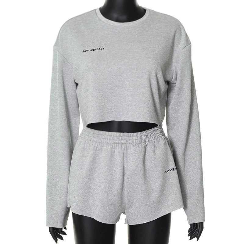 Women's Clothing Long Sleeve Pullover Top Short Chic