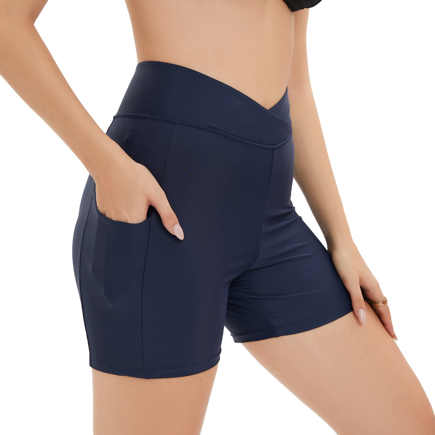 High Waist Swimming Trunks Stretch Slim Fit Trunks