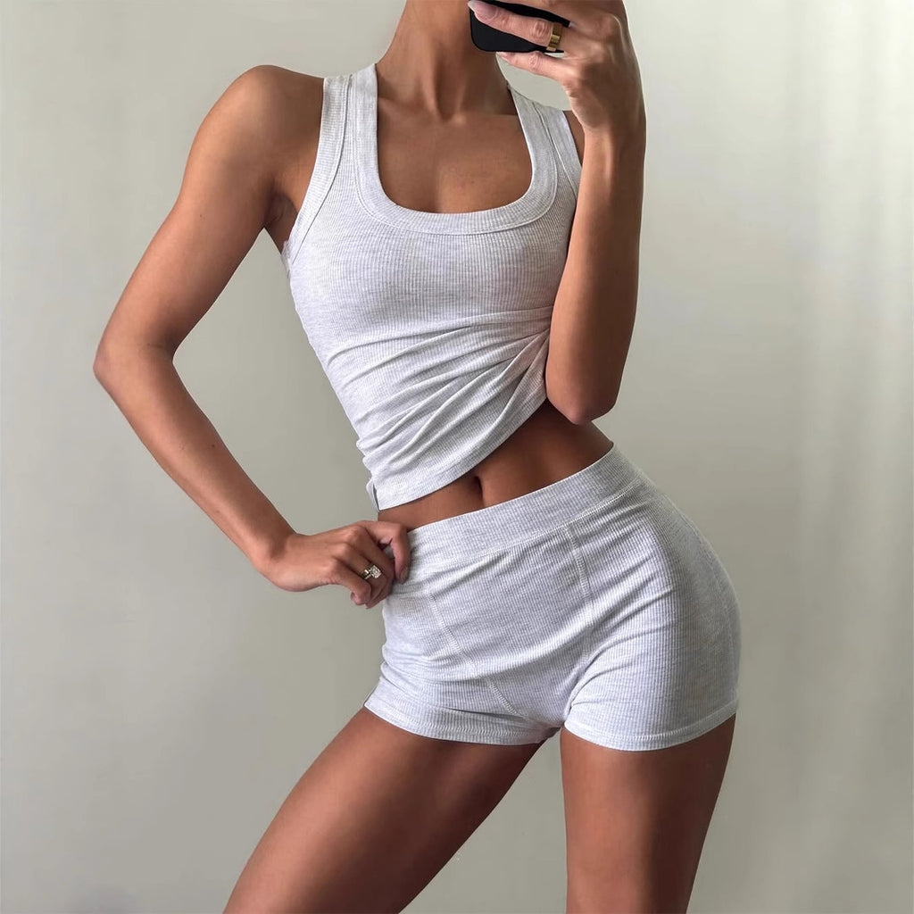 Yoga Sports Style Sling Vest Two-piece Set For Women
