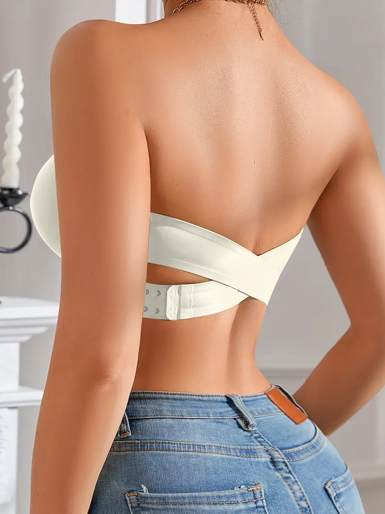 3PCS Strapless Bras For Women - Non-Slip Wireless Seamless Bras Push Up & Side Fat Control For Daily Office All Seasons