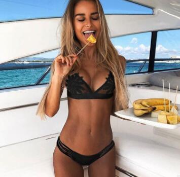 solid color knit stitching swimsuit bikini swimsuit
