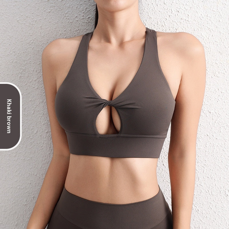 Hollow Back Shaping Shockproof Push-up Yoga Vest Sports Workout Bra