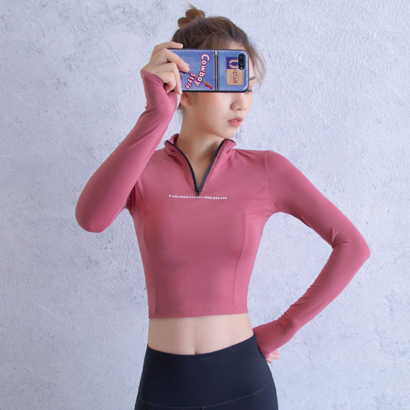 Women's Half-zip Fitness Clothes In Autumn And Winter