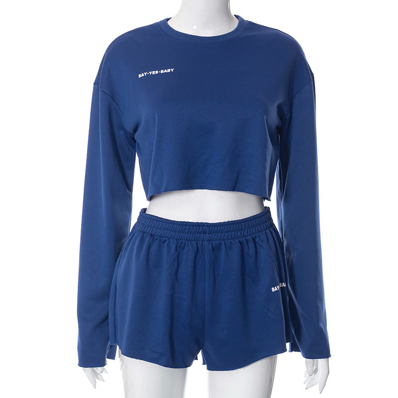 Women's Clothing Long Sleeve Pullover Top Short Chic