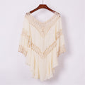 Loose Mid-length Large Swing Crochet Beach Bikini Swimwear Beach Cover-up For Women