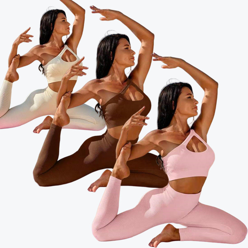 Thread Seamless Yoga Clothes Bra Set Women
