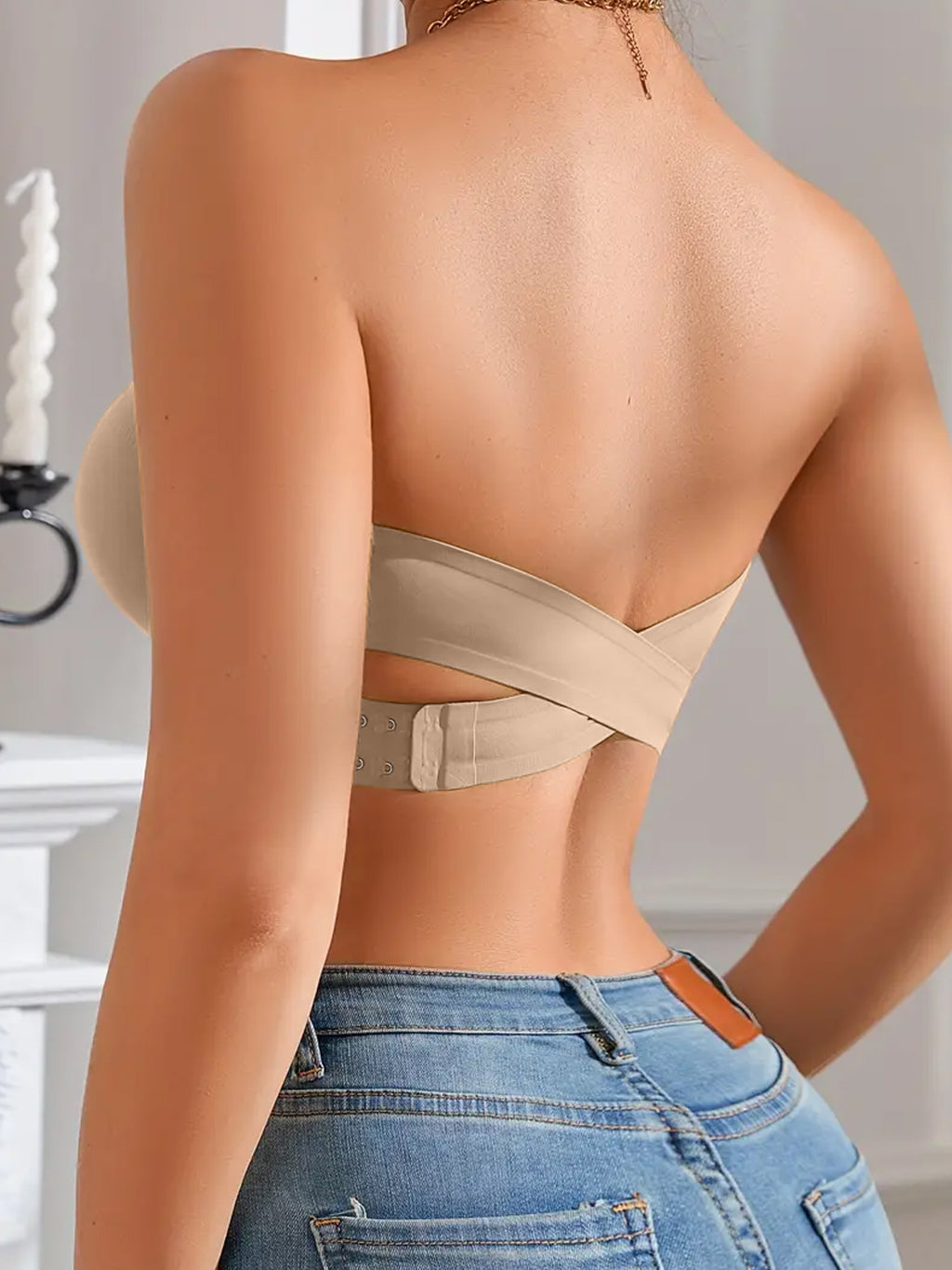 3PCS Strapless Bras For Women - Non-Slip Wireless Seamless Bras Push Up & Side Fat Control For Daily Office All Seasons