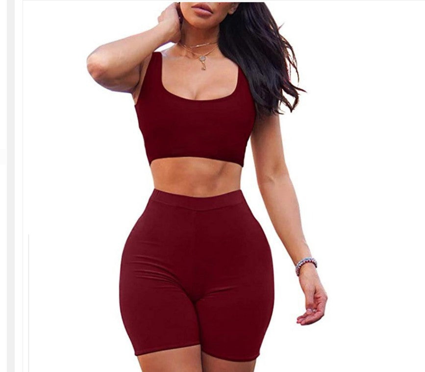 Commuter Sleeveless Tank Top Shorts Two-piece Suit