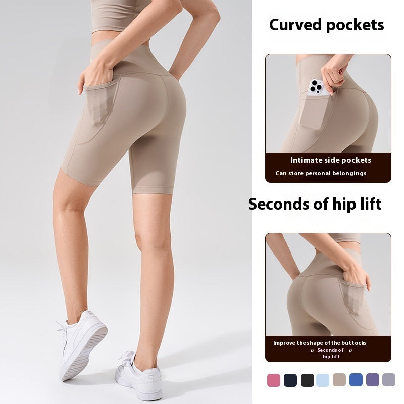 High Waist Hip Lift Women's Quick-drying Breathable Yoga Pants With Pockets In Summer