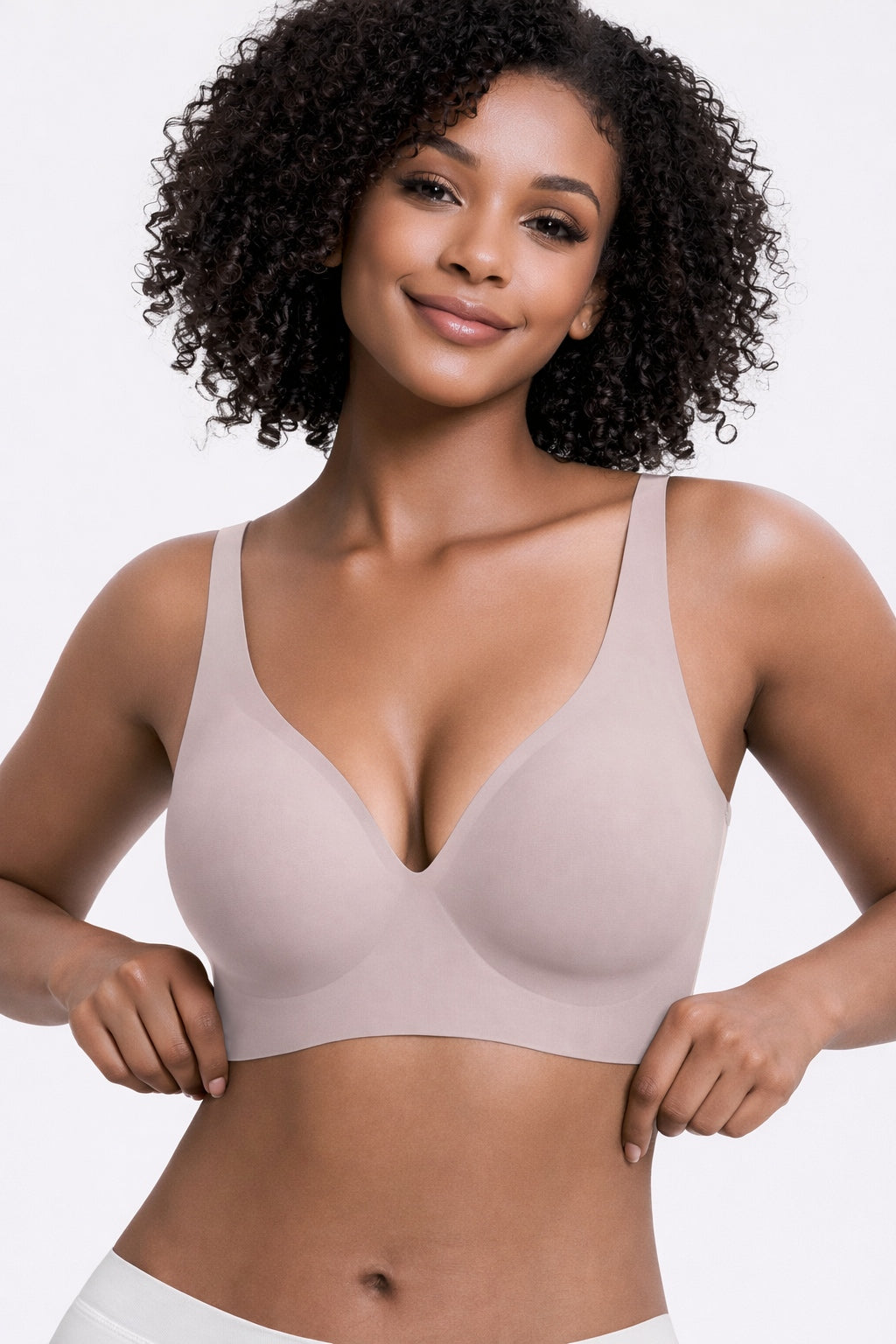 Jelly Wireless Womens Comfortable Wireless Bras Push Up Bralettes Seamless Tshirts Bras Deep V Everyday Bras