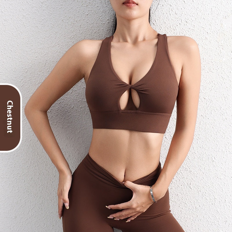 Hollow Back Shaping Shockproof Push-up Yoga Vest Sports Workout Bra