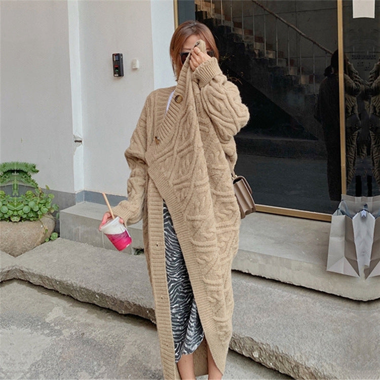 Mid-length Twist Sweater Knit Sweater